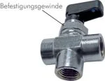 3-Wege Kugelhähne mit Knebelgriff, für Schalttafeleinbau, Messing verchromt, PN 20, alle Größen