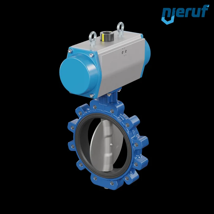 Absperrklappe DN 250 AK02 EPDM DVGW Trinkwasser, WRAS, ACS, W270 pneumatischer Schwenkantrieb einfachwirkend federöffnend