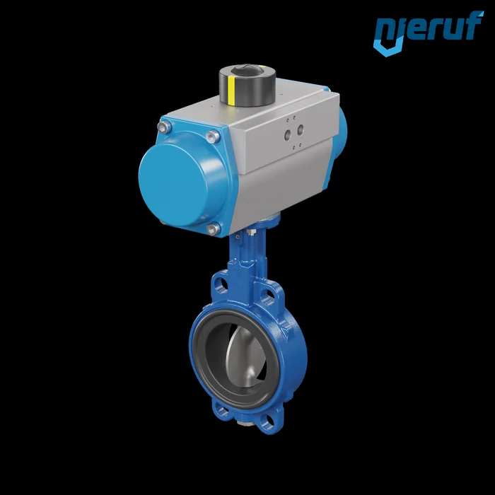Absperrklappe DN 80 AK01 EPDM DVGW Trinkwasser, WRAS, ACS, W270 pneumatischer Schwenkantrieb einfachwirkend federöffnend