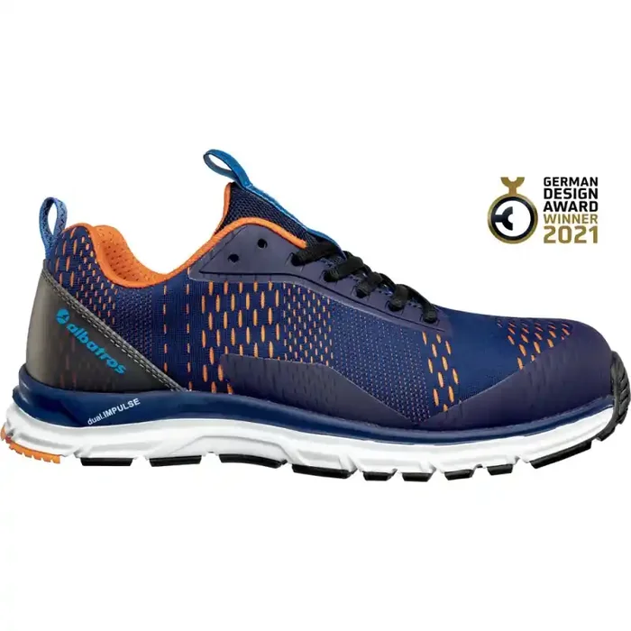 albatros AER55 IMPULSE BLUE LOW sportlicher Sicherheitsschuh S1P blau/orange Gr. 42