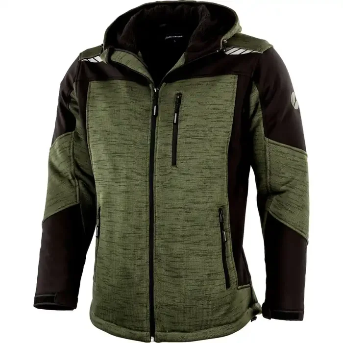 albatros ALDRIN Kapuzenjacke Stricklook in neuem Materialmix oliv/schwarz