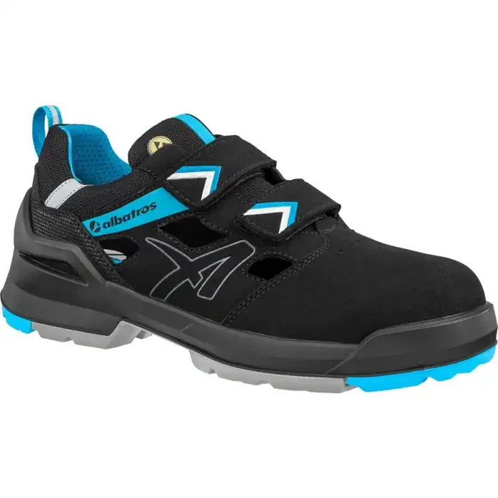 albatros FORGE AIR BLACK/BLUE XW LOW S1 ESD Sicherheitssandale schwarz-blau 39