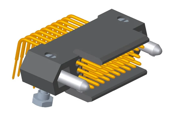 Amphenol Socapex HDAS Leiterplatten-Stiftleiste Stecker gewinkelt, 29-polig / 3-reihig, Raster 1.905mm,