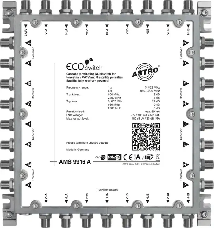 AMS 9916 A ECO 9er Kaskaden-Multischalter für 16 Teilnehmer
