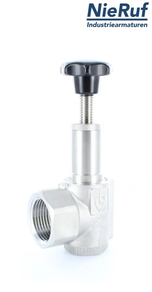 Eck-Überströmventil 1″ Zoll AG Edelstahl 50,0 – 70,0 bar