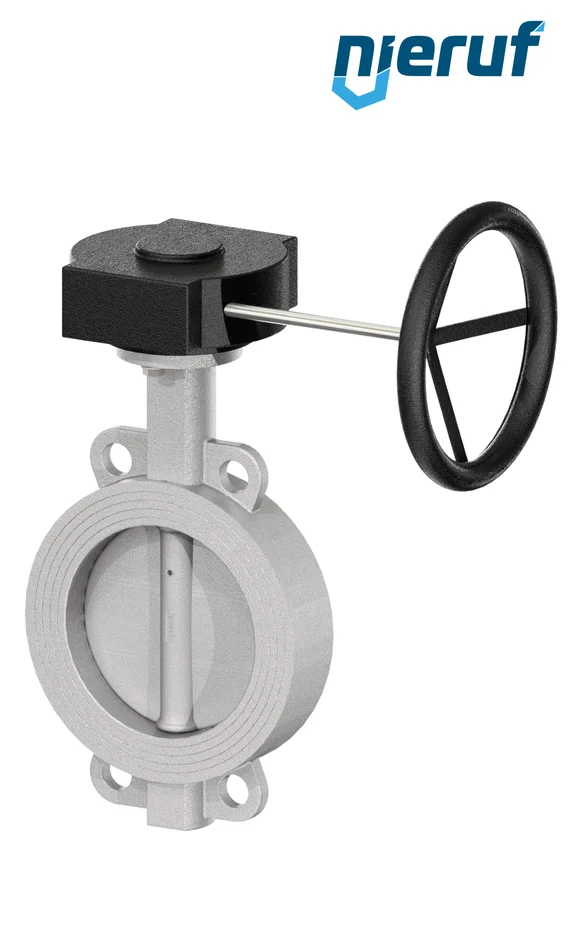 Edelstahl-Absperrklappe DN 125 PN16 Getriebe Metall