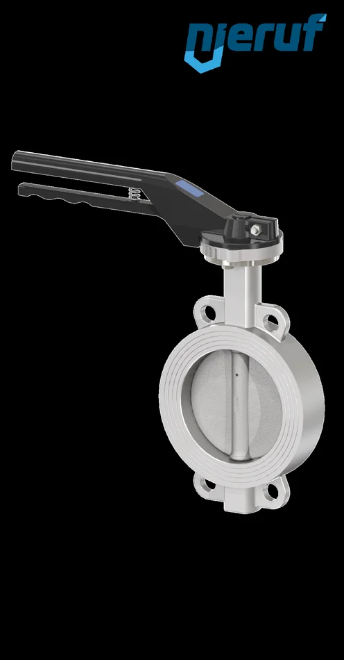 Edelstahl-Absperrklappe DN250 PN16 Handhebel Metall