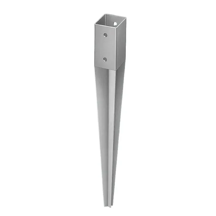 Einschlagbodenhülse Pfostenträger Länge 900 mm für 90 mm Vierkantpfosten feuerverzinkt