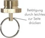 Entwässerungsventile mit Ring, Messing, für Druckluftbehälter an Fahrzeugen, PN 20, alle Größen