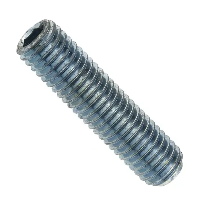 Gewindestifte mit Innensechskant und Ringschneide DIN 916 Stahl 45 H galvanisch verzinkt M 16 x 70 mm – 50 Stück