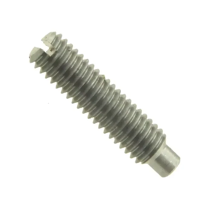 Gewindestifte mit Schlitz und Zapfen ISO 7435 Stahl 14 H blank M 4 x 6 mm – 100 Stück