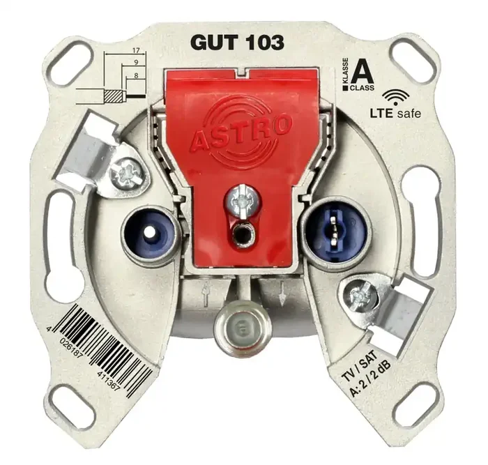 GUT 103 Anschlussdose, Stichdose, 5 – 2400 MHz, 3 Loch Sat-Einzeldose