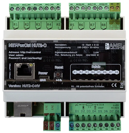 IP Internet / Ethernet gesteuerte Steckdosenleiste HUT2C – HV 14 23 02