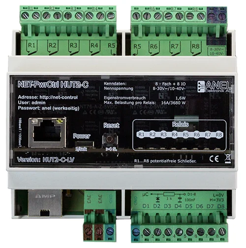 IP Internet / Ethernet gesteuerte Steckdosenleiste HUT2C – LV 14 22 02