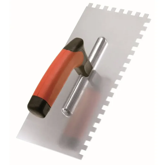 Kleber-Glättekelle SoftGrip PREMIUM Zahnkelle Edelstahl rostfrei mit 2K-Griff