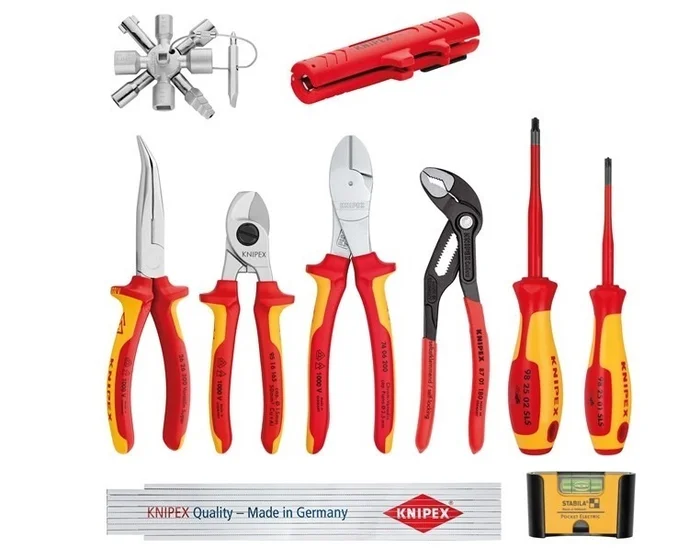KNIPEX 00 20 90 V01 Erweiterungsset Elektro 1 Zangenset 10-teilig