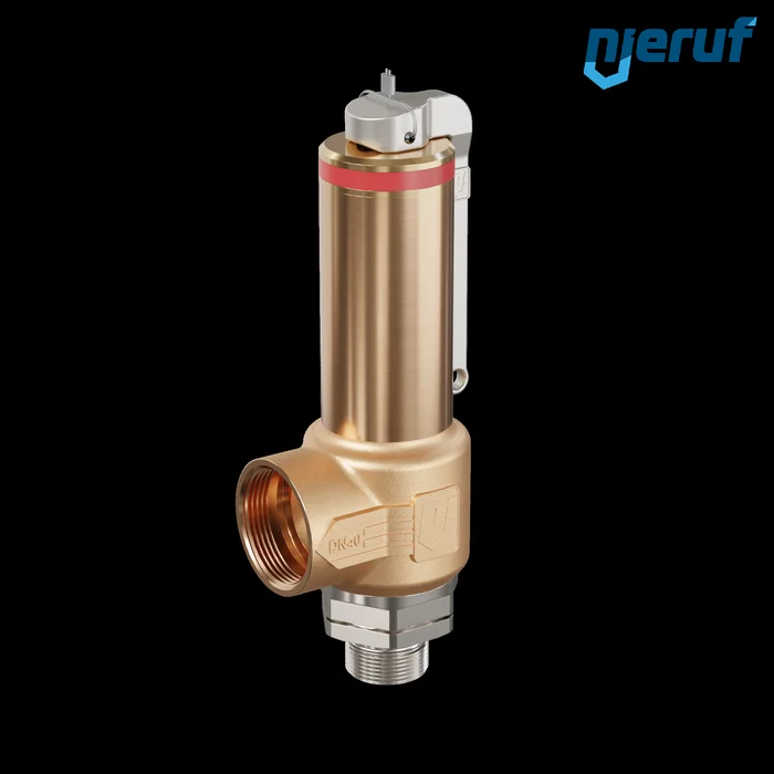Kryo-Sicherheitsventil DN25 1″ AG x 1 1/2″ IG mit Hebel Eck-Ausführung PTFE 0,2 – 50,0 bar