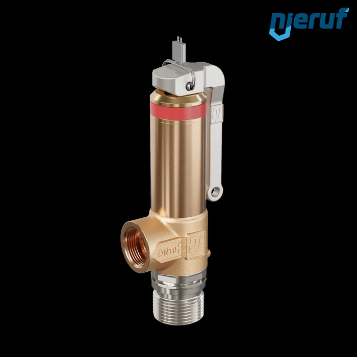 Kryo-Sicherheitsventil DN8 1/2″ AG x 3/8″ IG mit Hebel Eck-Ausführung PTFE 0,2 – 70,0 bar