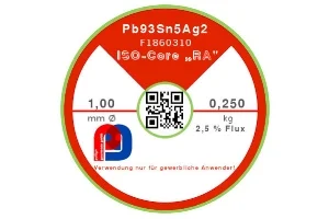Lötdraht Pb93Sn5Ag2 – Ø 1.0 mm – 250 gr