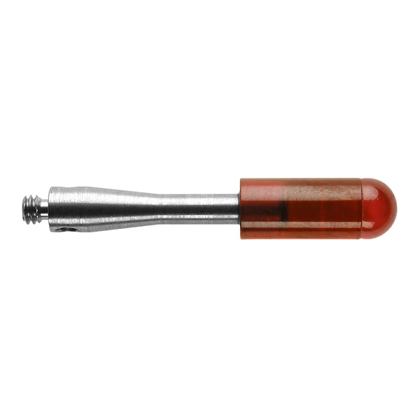 M2 Ø2 mm Zylindertaster mit kugelförmiger Spitze aus Rubin, Schaft aus rostfreiem Stahl, L 21,2mm