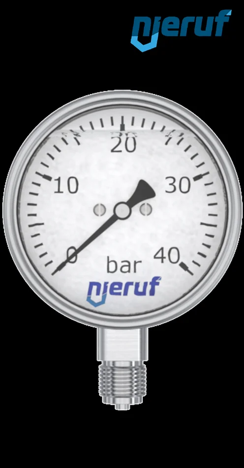 Manometer G 1/2″ radial 100 mm Edelstahl MM07 0 – 400,0 bar mit Glyzerinfüllung