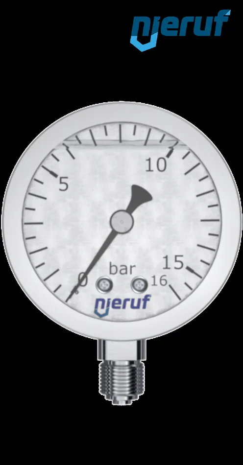 Manometer G 1/4″ radial 63 mm Edelstahl MM06 0 – 16,0 bar mit Glyzerinfüllung