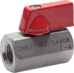 Mini-Kugelhähne mit Knebelgriff, Edelstahl, PN 63 (Eco-Line), alle Größen