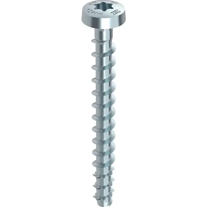 MULTI-MONTI-plus P Betonschraube Stahl verzinkt Rundkopf T30 – 7,5 x 50 mm – 100 Stück