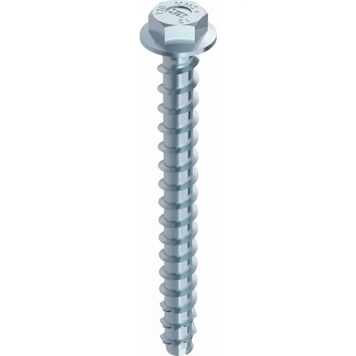 MULTI-MONTI-plus SS Betonschraube Stahl HP-beschichtet Sechskantkopf mit Scheibe SW10 – 7,5 x 70 mm – 50 Stück