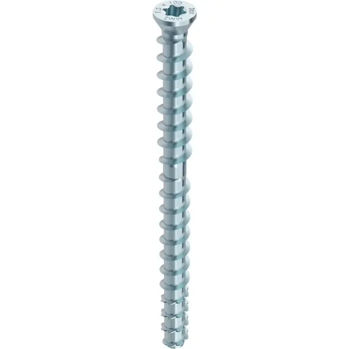 MULTI-MONTI TC Betonschraube TimberConnect Schwellenanker Stahl verzinkt T30 – 7,5 x 100 mm – 50 Stück