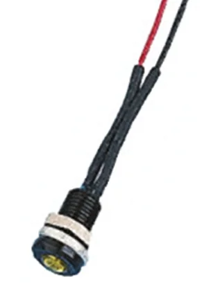 Oxley LED Schalttafel-Anzeigelampe Gelb 24V ac, Montage-Ø 6.4mm, Leiter