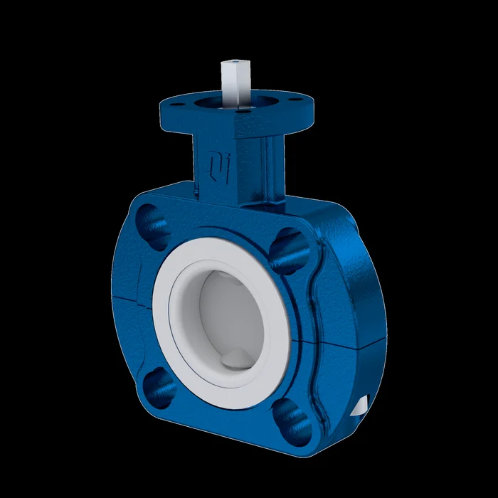 PFA-Absperrklappe PTFE AK09 DN25 ANSI150 Silikon Einlage