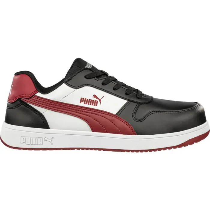 Puma sportlicher Sicherheitsschuh FRONTCOURT LOW S3L ESD schwarz/weiß/rot Gr. 47