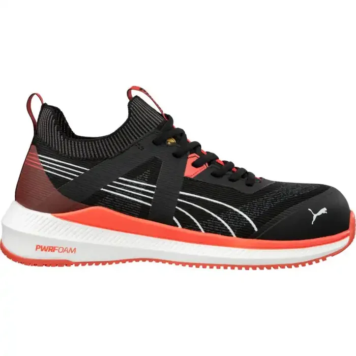 Puma TURBO BLK/RED LOW S1PS ESD flacher ultrasportlicher Sicherheitsschuh schwarz-rot