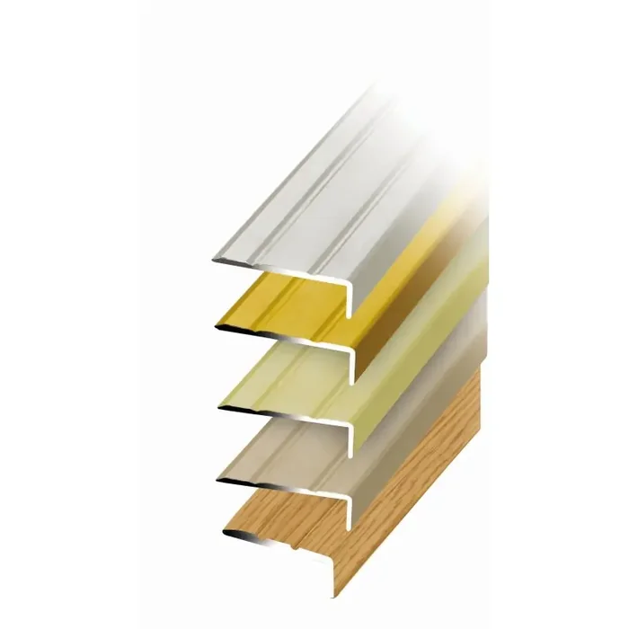 quickFIX Treppen- und Winkelprofil zum Kleben aus Alu 100 x 2,5 x 0,8 cm champagner eloxiert