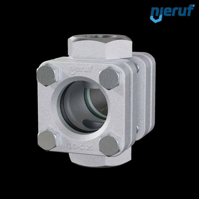 Schauglas G 1 1/4″ Zoll Borosilikatglas Standard Stahlguss 1.0619 40 bar Innengewinde BSP