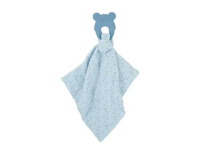 Swaddle&Silikon Beißring blau